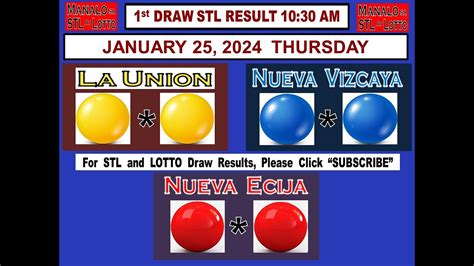 stl la union 1st draw today|STL LA UNION RESULT TODAY 1ST DRAW JUNE 27, 2024 .